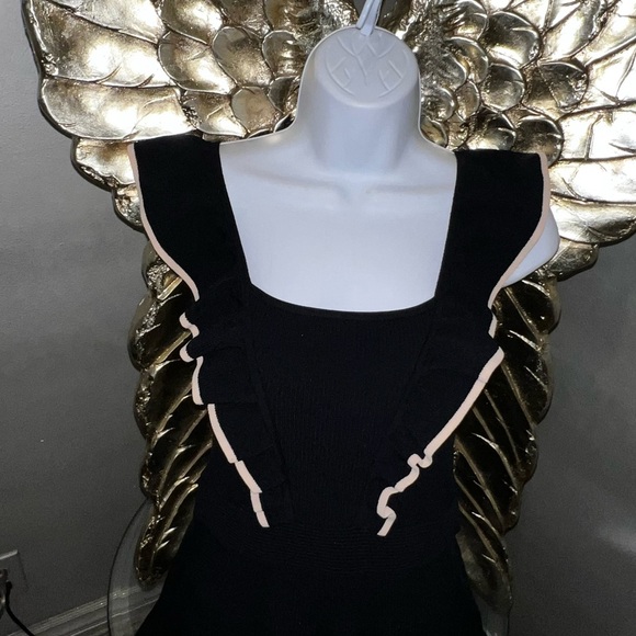 Sandro Paris Black and Cream Knit Dress, 38 - Picture 10 of 16